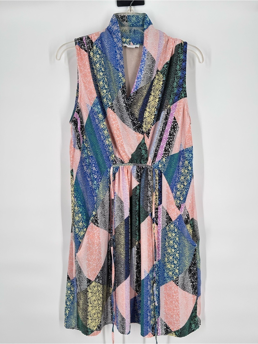 Bar III Floral Patchwork V-Neck Dress Large - Picture 2 of 13